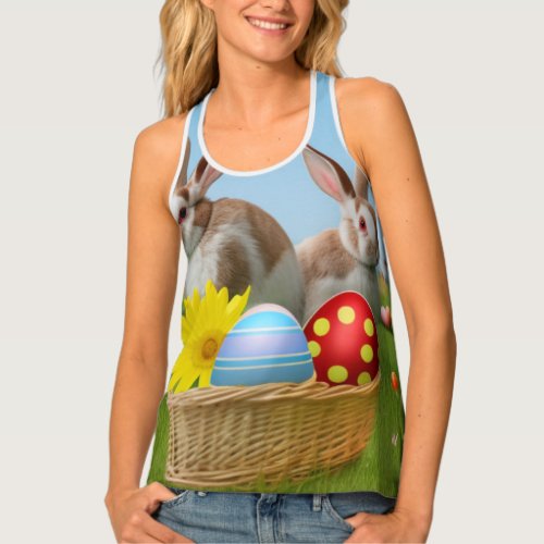 Easter Cute Bunny for a positive mood    Tank Top