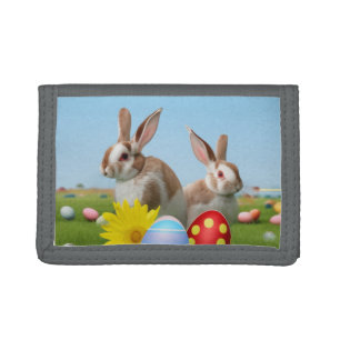 Easter Cute Bunny for a positive mood Trifold Wallet