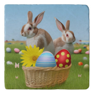 Easter Cute Bunny for a positive mood Trivet