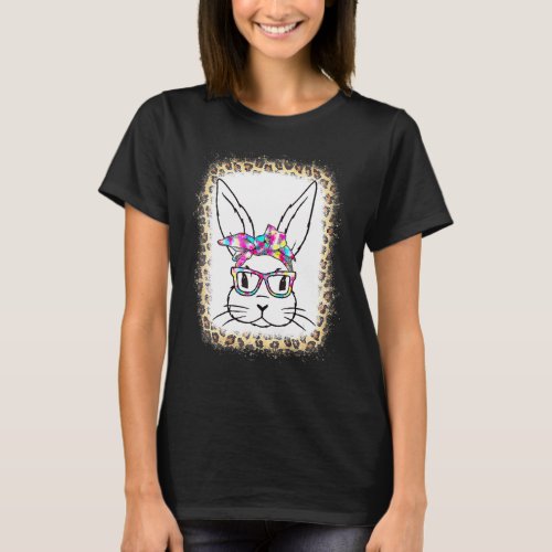Easter Cute Bunny Rabbit Face Tie Dye Glasses Girl T_Shirt