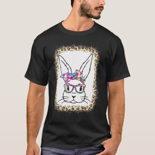 Easter Cute Bunny Rabbit Face Tie Dye Glasses Girl T_Shirt