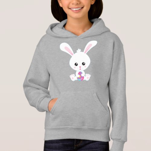 Easter Cute Bunny White Bunny Easter Eggs Hoodie