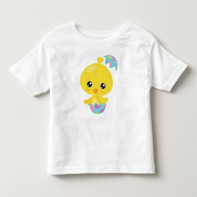 Easter, Cute Chicken, Baby Chicken, Easter Eggs Toddler T-shirt (Front)