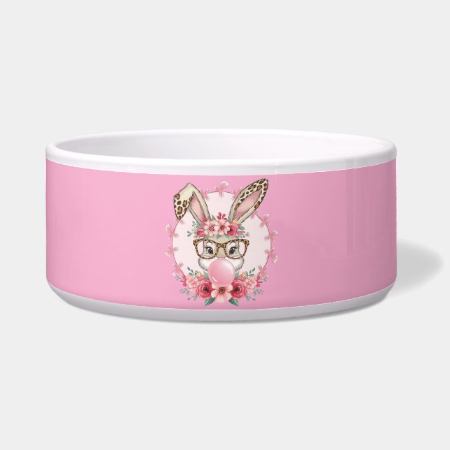 Easter Cute Floral Bunny Leopard Gift  Bowl (Front)