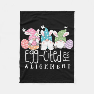 Easter Cute Gnomes Chiropractor Egg-cited For Alig Fleece Blanket