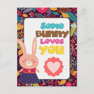 Easter Cute Some Bunny Loves You Postcard