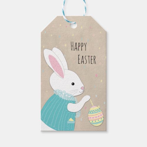 Easter Cute White Rabbit Gift Tags