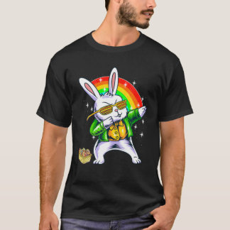 Easter Dabbing Rabbit St Patricks Day Eggs Bunny R T-Shirt