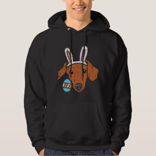 Easter Dachshund Bunny Ears Wiener Weiner Dog Men  Hoodie