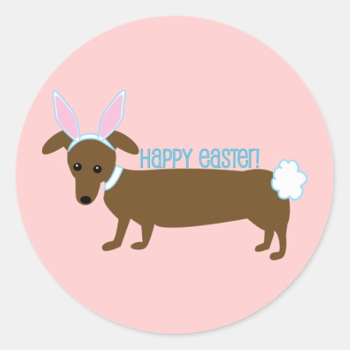 Easter Dachshund Bunny Stickers