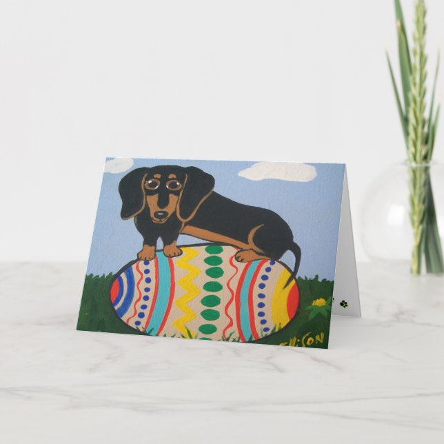 Easter Dachshund Greeting Card (Front)