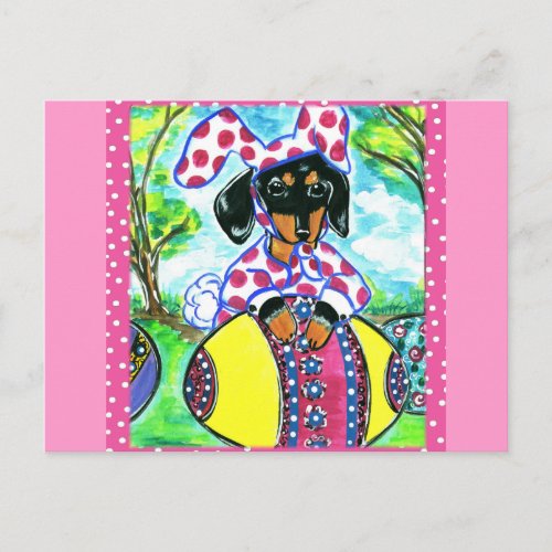 Easter Dachshund Holiday Postcard