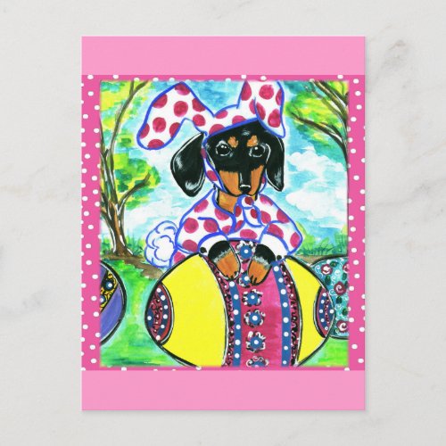 Easter Dachshund Holiday Postcard