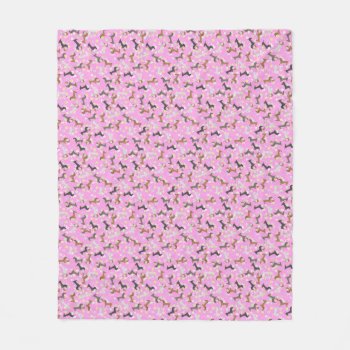 Easter Dachshund (pink) Fleece Blanket by robyriker at Zazzle