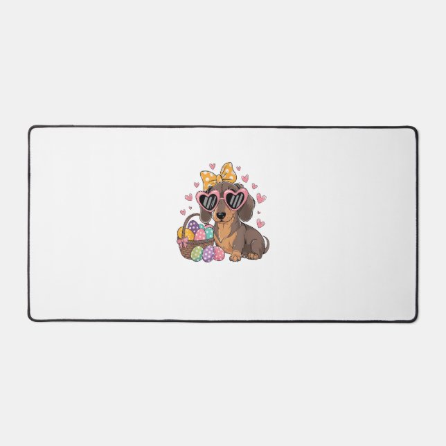 Easter Dachshunds Cute Dachshund T-Shirt Desk Mat (Front)