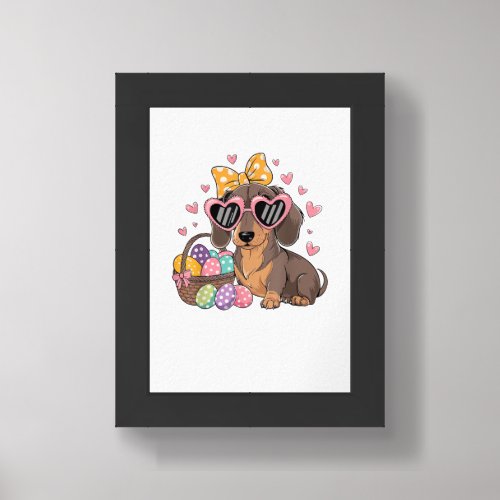 Easter Dachshunds Cute Dachshund T-Shirt Framed Art