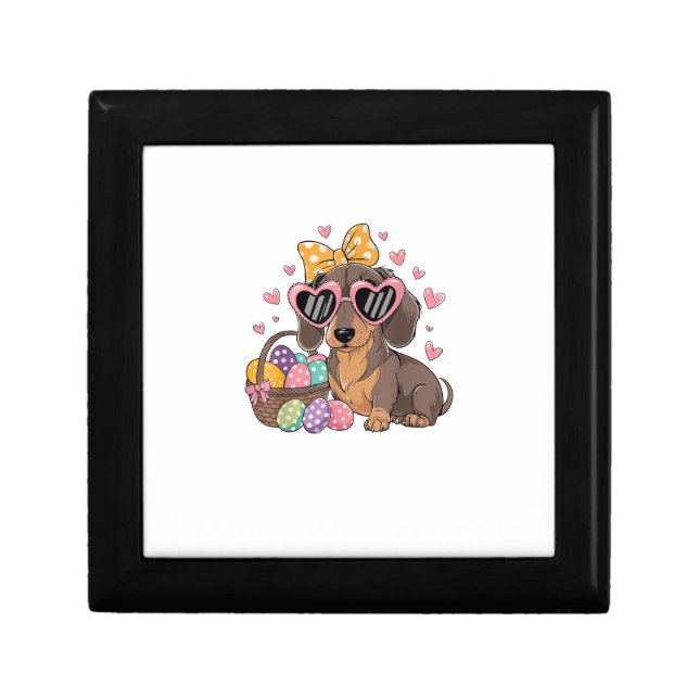 Easter Dachshunds Cute Dachshund T-Shirt Gift Box (Front)