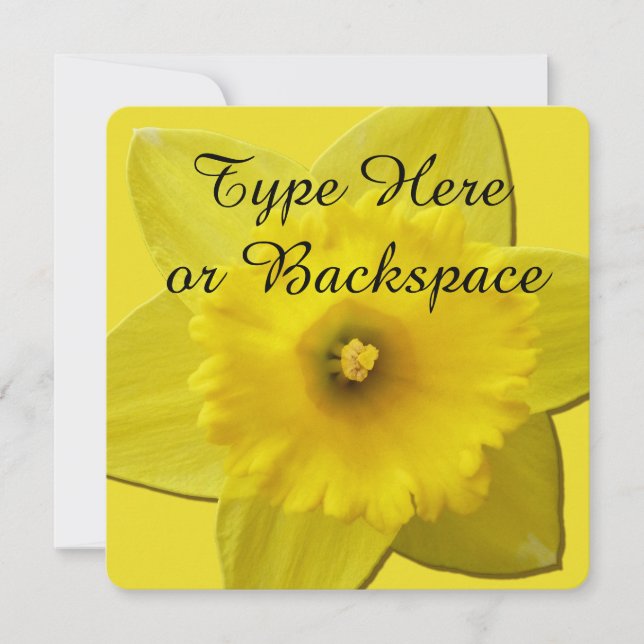 Easter Daffodil Invitations Easter Cards Customize (Front)