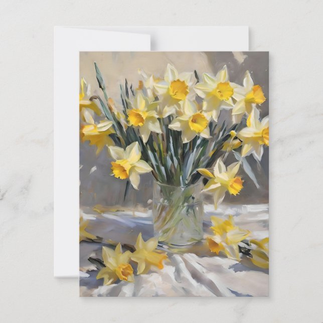 Easter Daffodils F - Oils Holiday Card (Front)