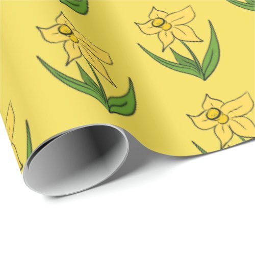 Easter Daffodils Sunny Yellow Wrapping Paper