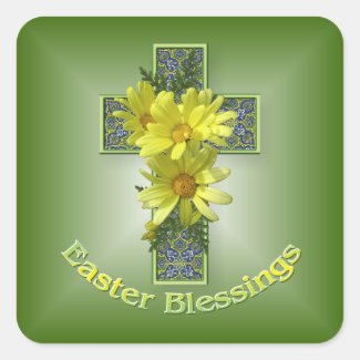 Easter Daisies Cross Blessings Stickers