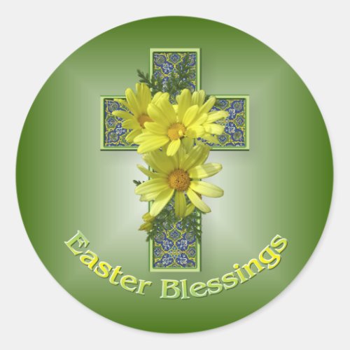 Easter Daisies Cross Blessings Stickers