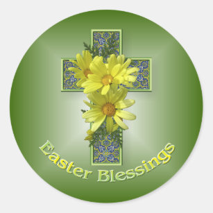 Customized or Personalized Too Religious Easter Spring Floral Cross #18 Sticker Water Resistant Glossy Matte or Clear STICKER