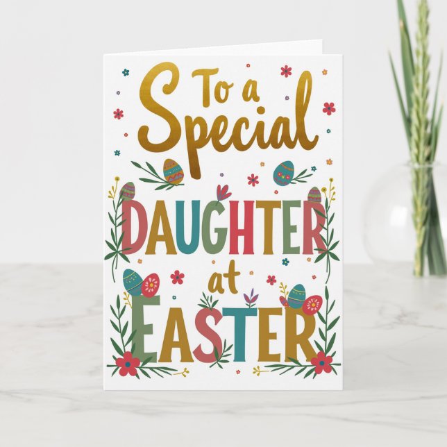 Easter Daughter Floral Pattern Card (Front)