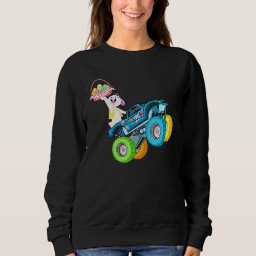 Easter Day 2022 Monster Truck Bunny Eggs Boy Girl  Sweatshirt