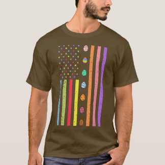 Easter Day American Eggs Flag Funny Boys Girls Kid T-Shirt