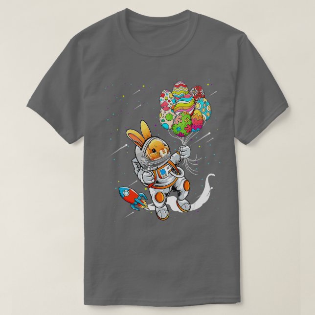 Easter Day Astronaut Bunny Rabbit Planet Egg Boys  T-Shirt (Design Front)