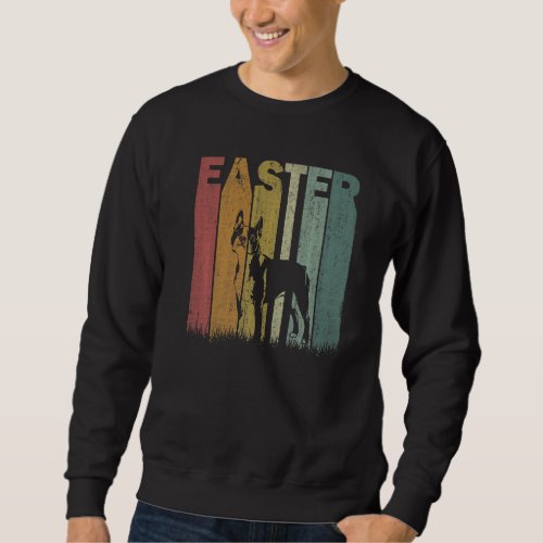 Easter Day Boston Terrier Retro Graphic  Easter Co Sweatshirt