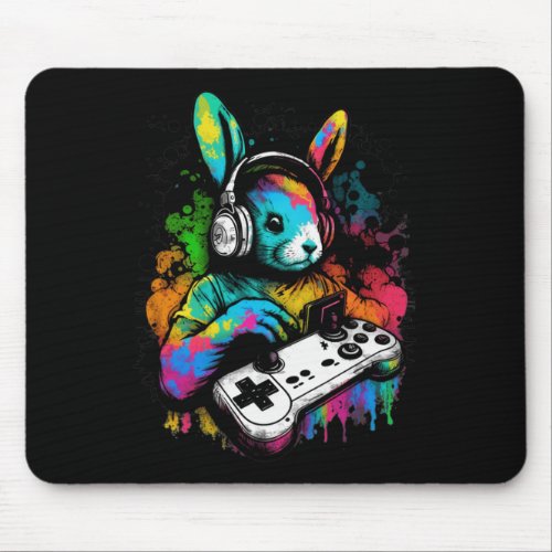 Easter Day Boys Gamer Video Game Controller Bunny  Mouse Pad
