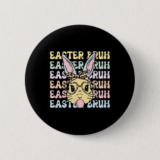 Easter Day Bruh Funny Bunny Ears Leopard Byndana W Button