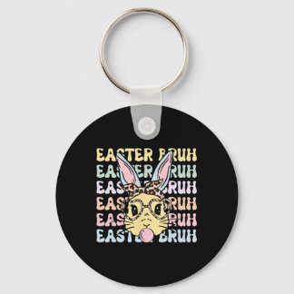 Easter Day Bruh Funny Bunny Ears Leopard Byndana W Keychain