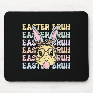 Easter Day Bruh Funny Bunny Ears Leopard Byndana W Mouse Pad
