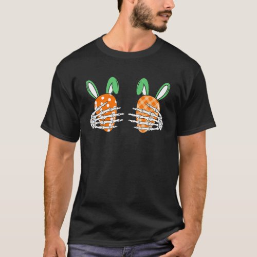 Easter Day Bunny Carrot Skeleton Skull Hand T_Shirt