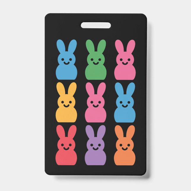 Easter Day Bunny Eggs Plaid Leopard Badge (Front)