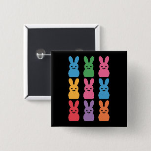 Easter Day Bunny Eggs Plaid Leopard Button