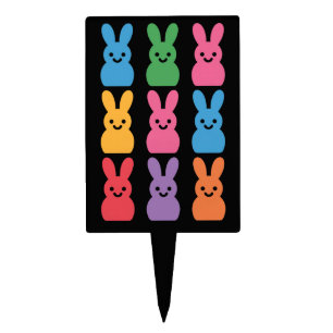 Easter Day Bunny Eggs Plaid Leopard Cake Topper