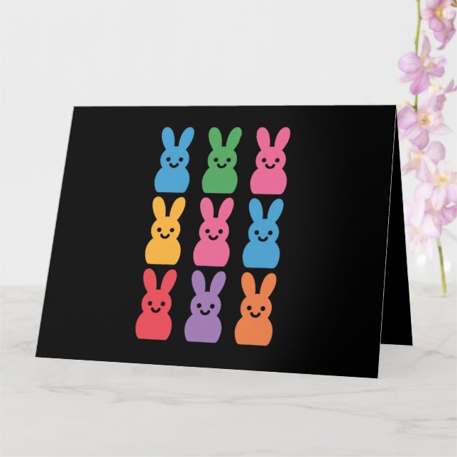 Easter Day Bunny Eggs Plaid Leopard Card (Orchid)