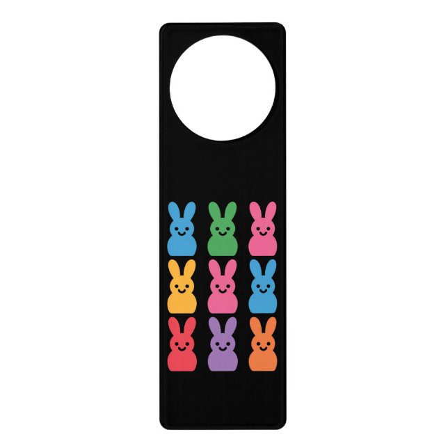 Easter Day Bunny Eggs Plaid Leopard Door Hanger (Front)