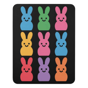 Easter Day Bunny Eggs Plaid Leopard Door Sign