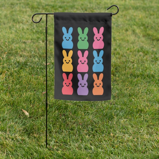 Easter Day Bunny Eggs Plaid Leopard Garden Flag (In SItu)