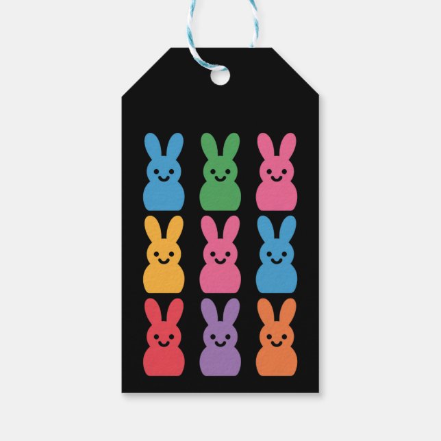 Easter Day Bunny Eggs Plaid Leopard Gift Tags (Back)