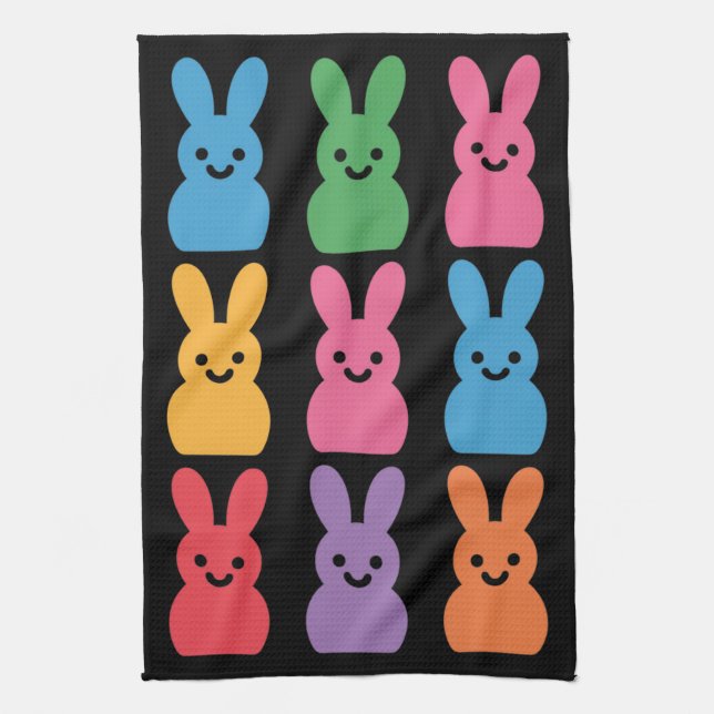 Easter Day Bunny Eggs Plaid Leopard Kitchen Towel (Vertical)