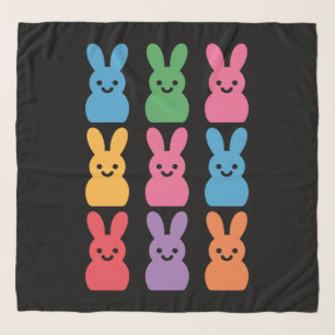 Easter Day Bunny Eggs Plaid Leopard Scarf