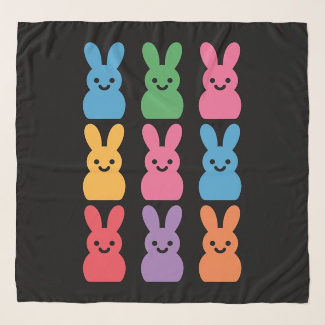 Easter Day Bunny Eggs Plaid Leopard Scarf (Front)