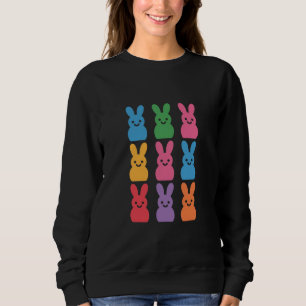 Easter Day Bunny Eggs Plaid Leopard Sweatshirt