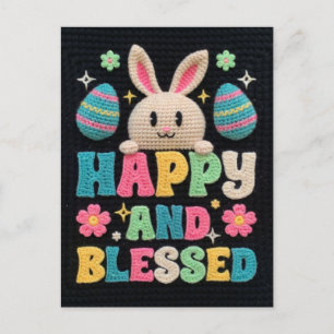 Easter Day Bunny Eggs Plaid Leopard t-shirt Holiday Postcard